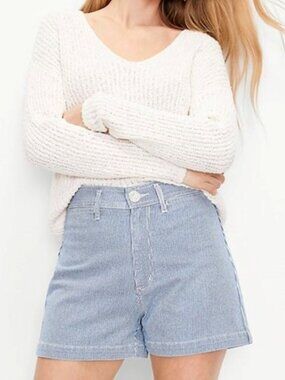 LOFT NWT Stripe Denim Shorts size 27